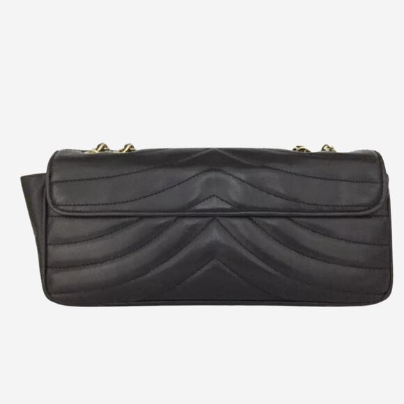 Chanel Black Chevron V Stitch East/West CC Turnlock Lambskin Chain Shoulder Bag - Picture 4 of 10